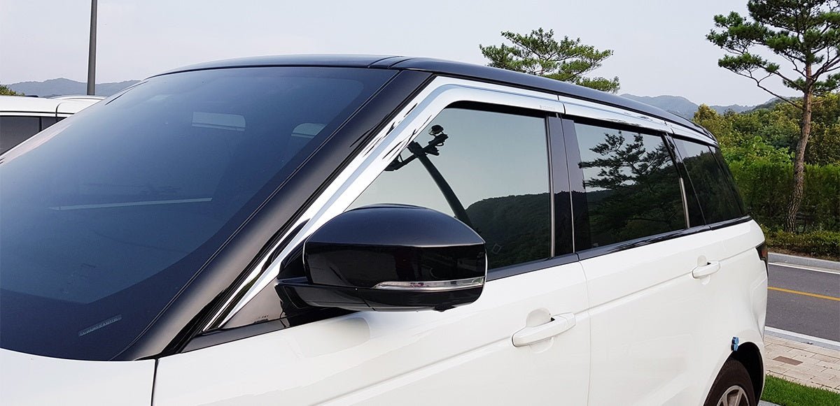 D7210 - Rain Guards for Land Rover Range Rover Sport 2014-2022 (6PCs) Chrome Finish Tape-On Style - northernprimesupply