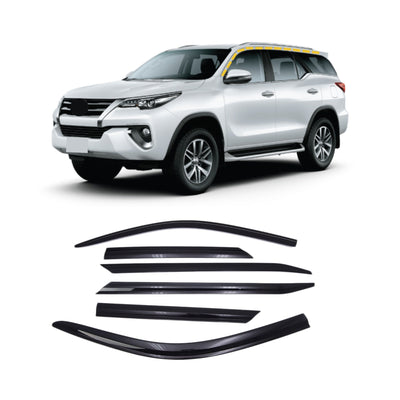 D7410 - Rain Guards for Toyota Fortuner / SW4 2016-2022 (6PCs) Smoke Tinted Tape-On Style - northernprimesupply