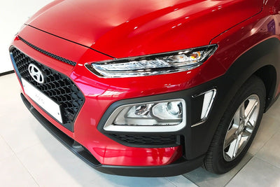 D8790 - Headlights Cover Trim for Hyundai Kona 2018-2021 (4PCs) Chrome Finish Tape-On Style - northernprimesupply