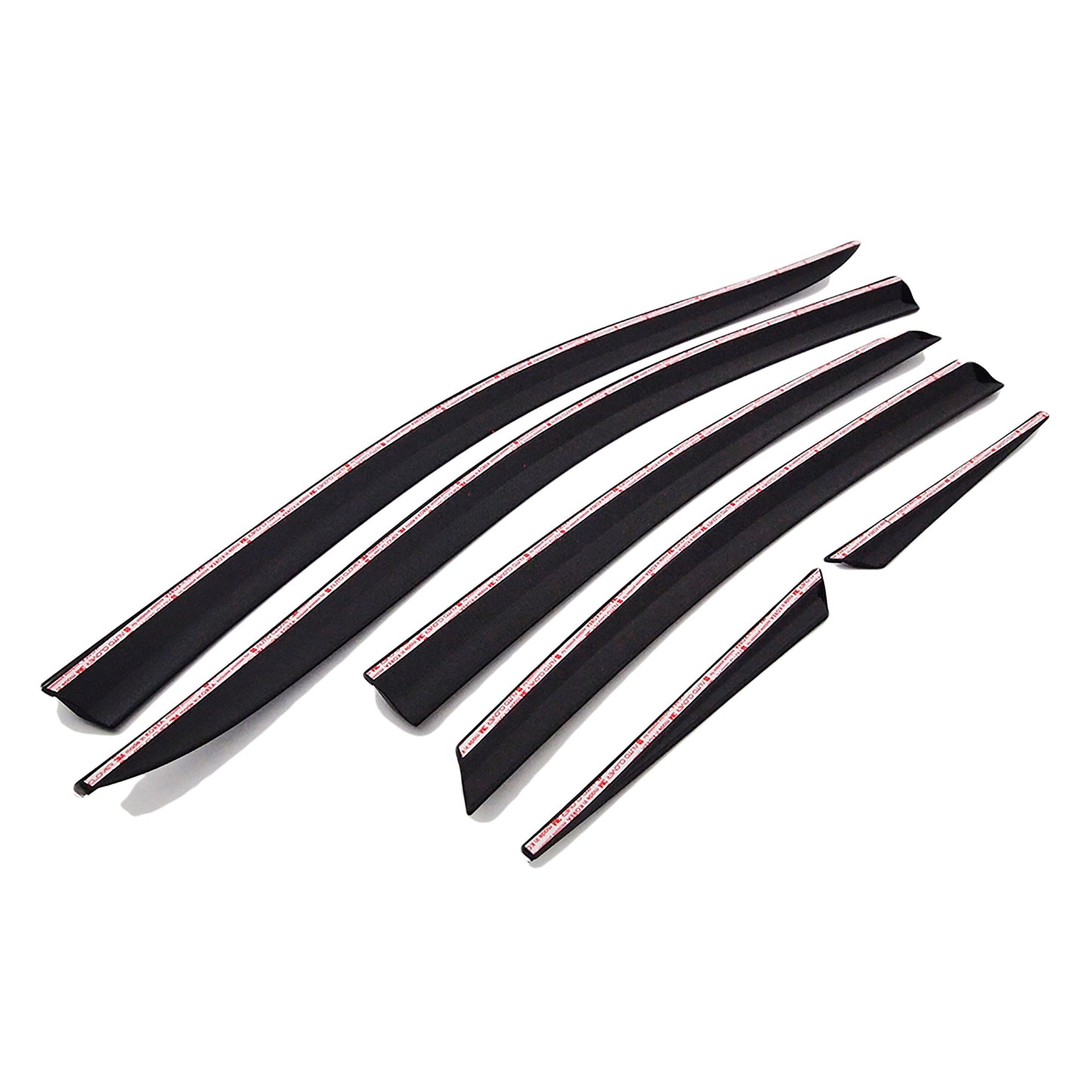 D9400 - Rain Guards for Hyundai Sonata 2015-2019 (6PCs) Black with Chrome Line Tape-On Style - northernprimesupply