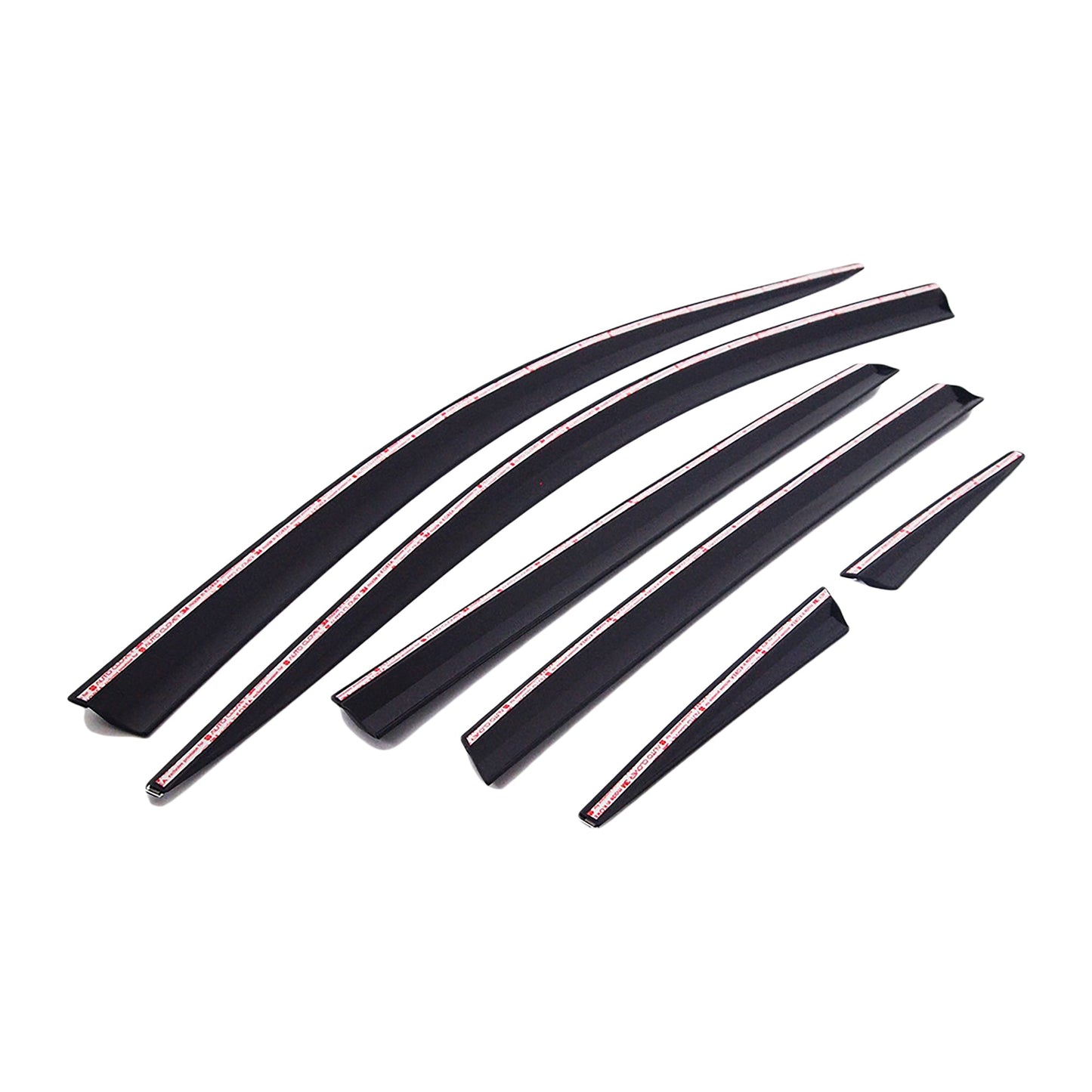 D9530 - Rain Guards for Honda CR-V 2012-2016 (6PCs) Black with Chrome Line Tape-On Style - northernprimesupply