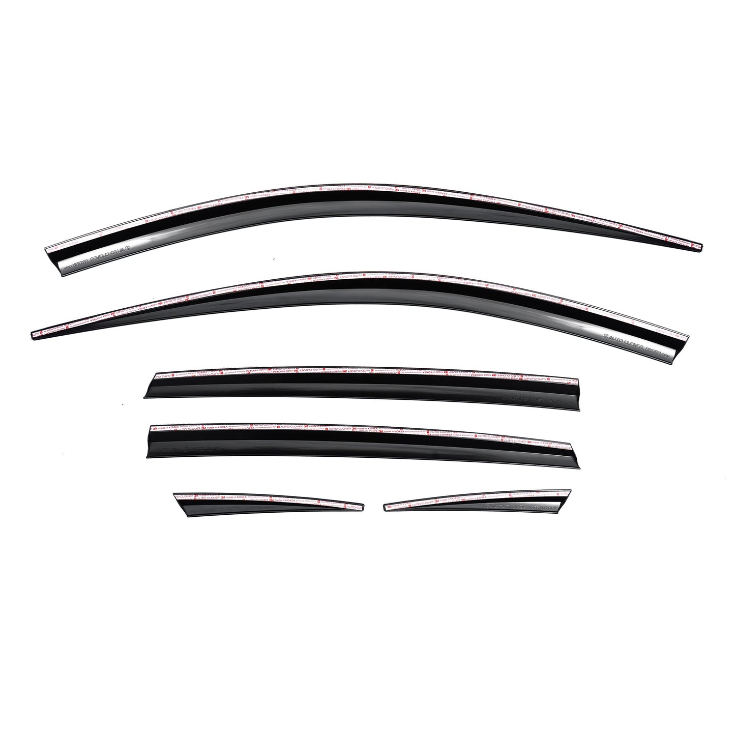 D9550 - Rain Guards for Honda CR-V 2007-2011 (6PCs) Black with Chrome Line Tape-On Style - northernprimesupply