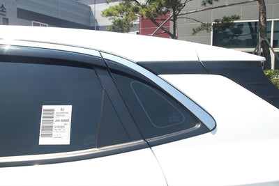 D9600 - Rain Guards for Hyundai Kona 2018-2022 (8PCs) Black with Chrome Line Tape-On Style - northernprimesupply