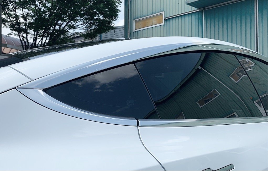 E0330 - Autoclover Rain Guards for Tesla Model3 2017-2022 (4PCs) Chrome Finish Tape-On Style - northernprimesupply