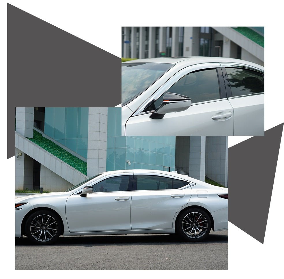 E0380 - Rain Guards for Lexus ES 2019-2022 (4PCs) Chrome Finish Tape-On Style - northernprimesupply