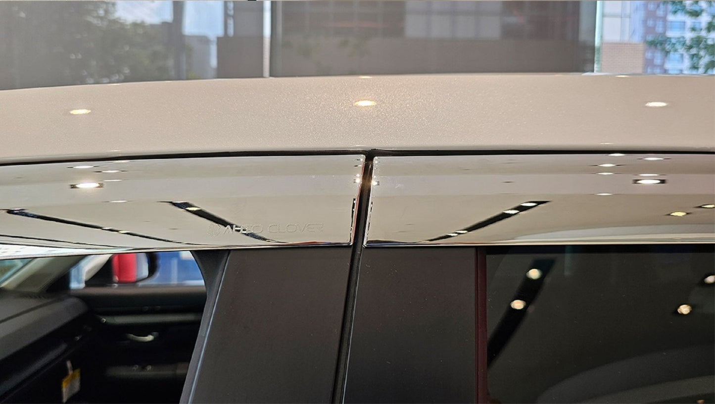 E1220 - Rain Guards for Hyundai Kona 2024 (6PCs) Chrome Finish Tape-On Style - northernprimesupply