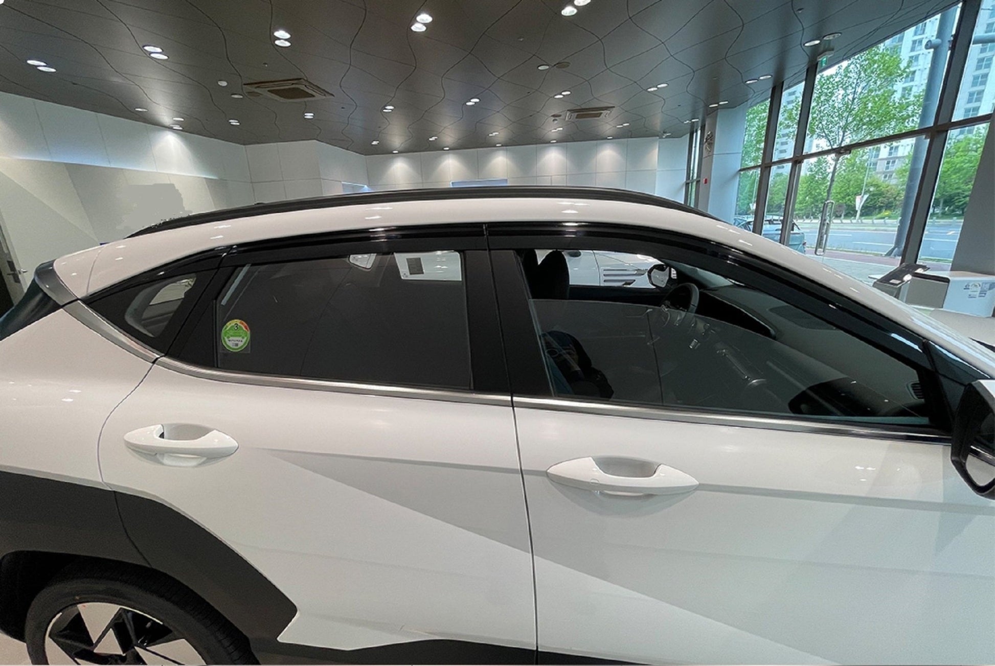 E2900 - Rain Guards for Hyundai Kona 2024 (6PCs) Smoke Tinted Tape-On Style - northernprimesupply