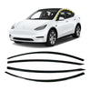 E4020 - Autoclover Rain Guards for Tesla Model Y 2020-2023 (4PCs) Black Tape-On Style - northernprimesupply