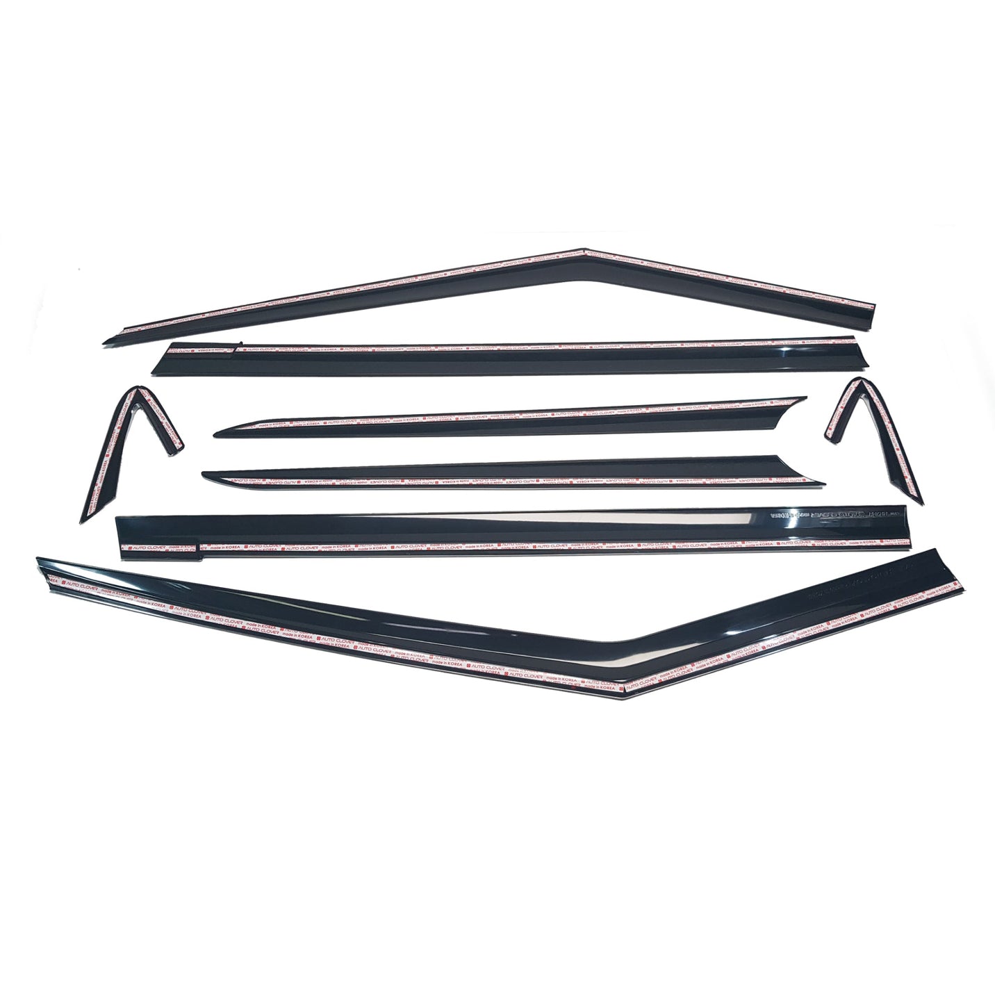 E4590 - Rain Guards for Kia Carnival 2022-2023 (8PCs) Black with Chrome Line Tape-On Style - northernprimesupply